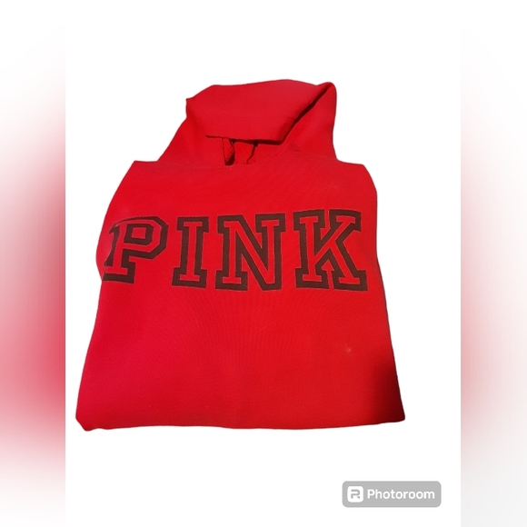 PINK Victoria's Secret Tops - Victoria's Secret PINK Red Hooded Sweatshirt